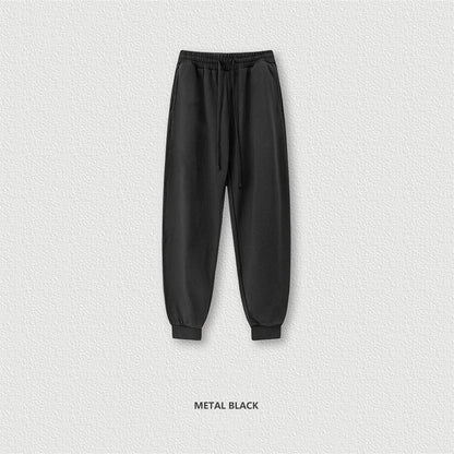 ZODF 2024 Autumn Winter Unisex Solid Sweatpants Heavyweight 440gsm Casual Loose Fit Sport Joggers HY0890 - black / S