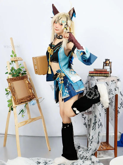 Genshin Impact Kirara Cosplay Costume Set Polyester