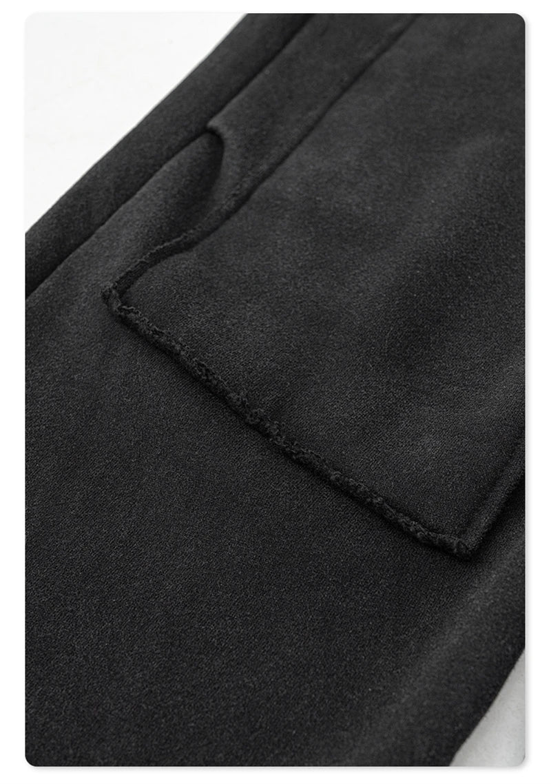 ZODF Fashion 2024 Winter Patches Fleece Straight Pants Retro Unisex Loose Washed 305gsm Warm Soft Trousers Brand Bottoms HY0872