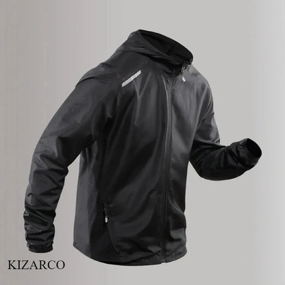 2025 Running Jacket Autumn Reflective Hooded Gradient Color Sportswear Breathable Men and Women Jogging Coat