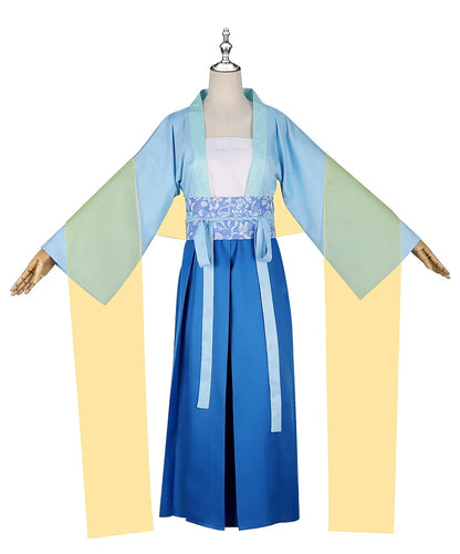 Anime The Apothecary Diaries Maomao Cosplay Costume Wig Blue Dress Hanfu Hunting Outfit Halloween Party for Women Girls iCoser