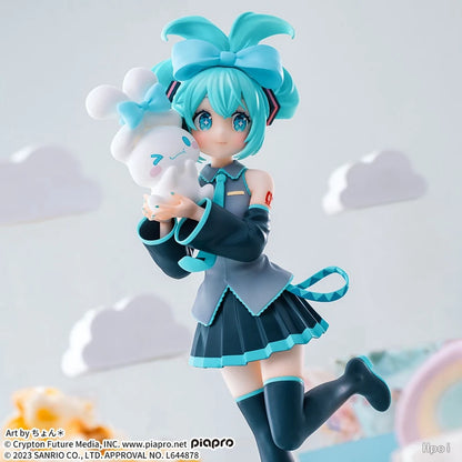 1PC 20cm/7.87inch Hatsune Miku X Cinnamoroll Anime Figure Kawaii Miku Action Figure PVC Adult Collection Model Doll Toys Gifts