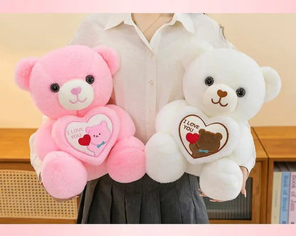 Kawaii 45cm LOVE Plush Toy Bear Stuffed Animals Doll Decoration Birthday Gifts Soft Pillow Dolls Grilfriend Girls Wife Kids Gift