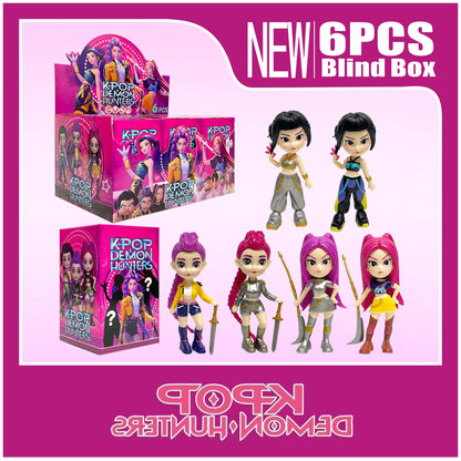 2026 New K-Pop Arrival Trendy Toy Blind Box - Witch Hunter Team 6pcs, Cute Anime Merchandise, PVC Model, Fan Idol Collectible