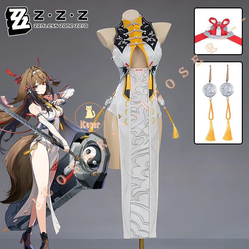 Zenless Zone Zero Ye Shunguang Cosplay Costume Wig Dress Headwear Carnival Game Outfit Halloween Party for Women Girls Role Play