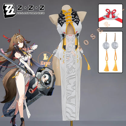 Zenless Zone Zero Ye Shunguang Cosplay Costume Wig Dress Headwear Carnival Game Outfit Halloween Party for Women Girls Role Play