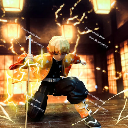 1/12 Scale Agatsuma Zenitsu Shf Anime Man Figure Mini Orange Kimono Coat Toys Clothes Accessory For 6" Soldier Body Decoration