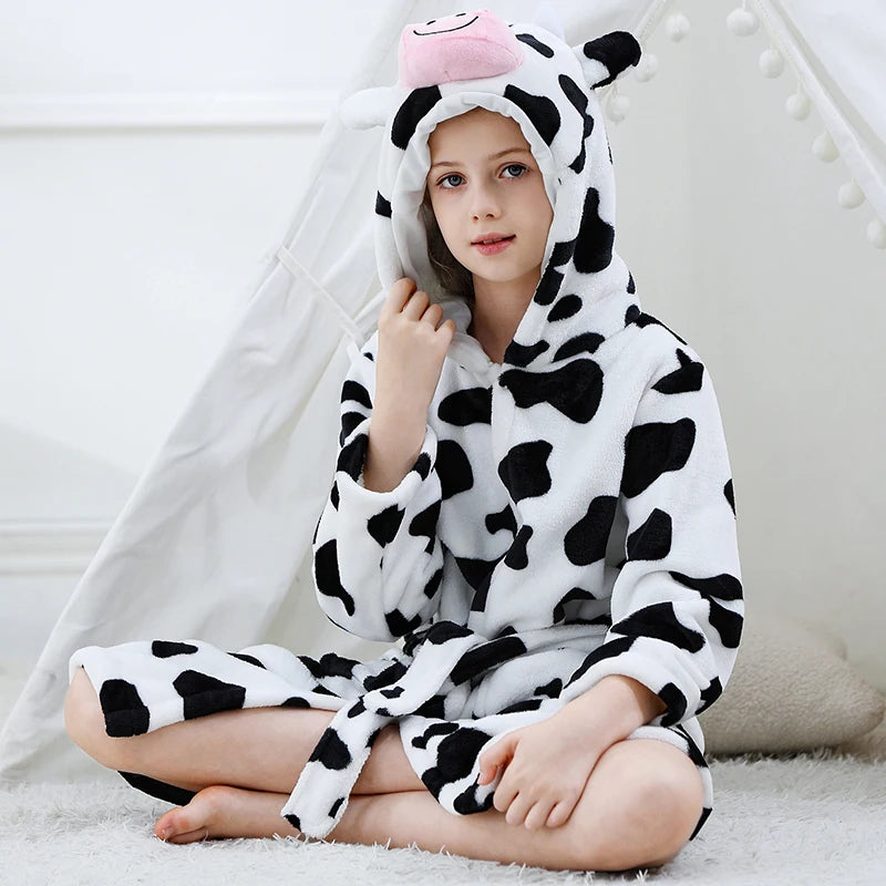 Kids Bath Robe Boys Clothes 2025 Winter Pajamas Warm Child Loungewear Toddler Girls Bathrobe 3 to 4 5 6 7 8 9 10 11 12 13 Years