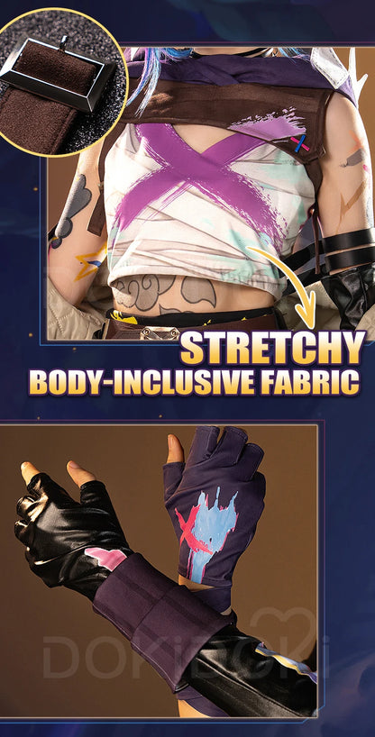 IN STOCK Jinxx Hoodie Cosplay Costume Game Anime Cosplay【S-3XL】DokiDoki-R Women Halloween Costume Jinxx Cosplay Hat Plus Size