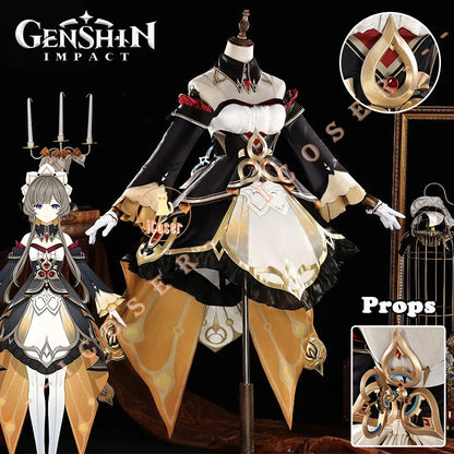 Genshin Impact Sandrone Cosplay Costume Wig Marionette Dress Uniform Eleven Fatui Harbingers Halloween Party Women Girls Props