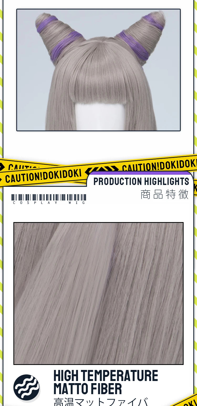 IN STOCK Guinevere Olivia Wig Anime Cosplay DokiDoki Blue Hair Knights Cosplay Double Buns Hight Heat Resistant Free Wig Cap