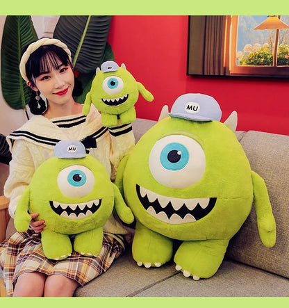 40/60CM Big Size Mike Wazowski Disney Anime Plush Stuffed Doll Kawaii Room Decoration Plushies Pillow Ornaments Holiday Gifts