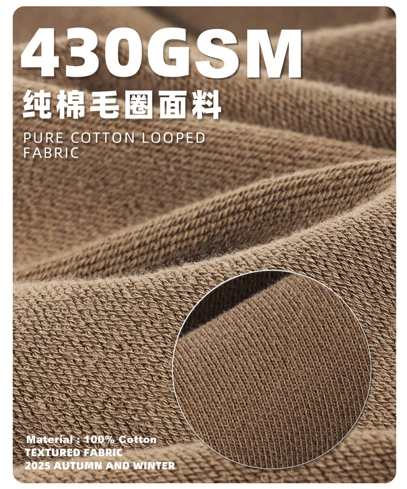 ZODF Retro Autumn Washed Loose Edge 430gsm Cotton Pants For Man Unisex Distressed Old Money Straight Patchwork Trousers HY1105