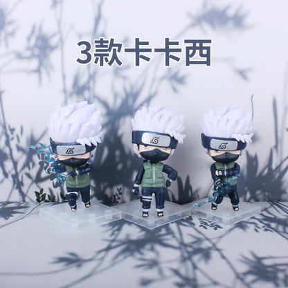 11cm 3Pcs/Set Naruto Anime Action Figure Uchiha Itachi Kakashi Cartoon Toys Itachi Akatsuki Collectible Ornament For Child Gifts