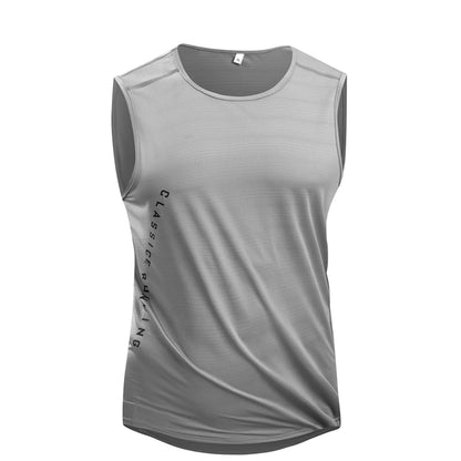 Chrlck Men’s Quick Drying Running Vest Breathable Mesh Sleeveless Gym Fitness Tank Top