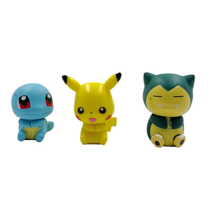 1Set/6pcs Gashapon Toys Pikachu Espeon Charmander Eevee Snorlax Jolteon Flareon Cute Figure Clip Action Figure Toys 3cm