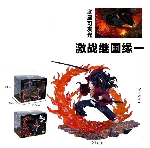 2025 Demon Slayer Anime Figures Tsugikuni Yoriichi Action Figure With Light Pvc Statue Figurine Model Doll Toys Christmas Gifts
