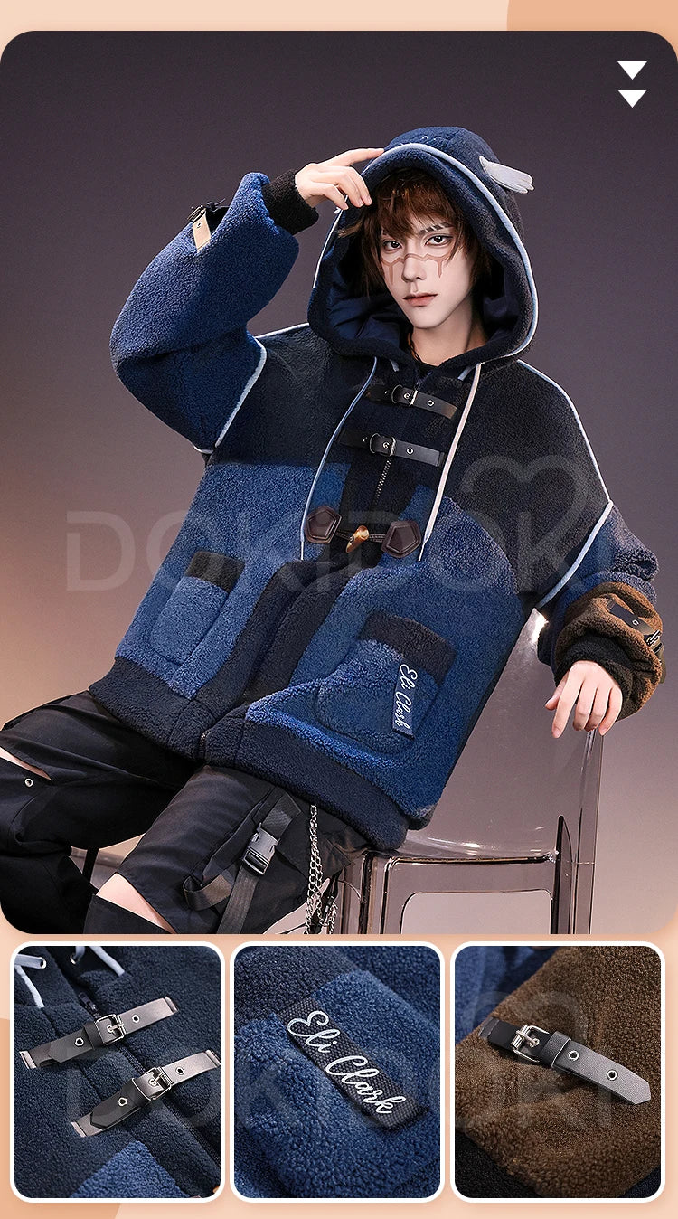 Naib Subedar Eli Clark Cosplay Costume Game Identity V DokiDoki-SR Men Daily Plush Warm Coat Naib Subedar Halloween Cosplay