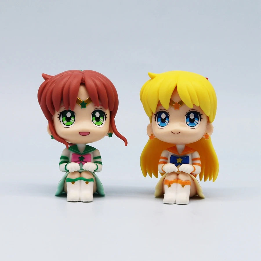 7cm Sailor Moon Anime Figure Tsukino Usagi/Chibiusa/Kino Makoto Action Figure Sailor Mars Jupiter Mercury Venus Figurine Kid Toy