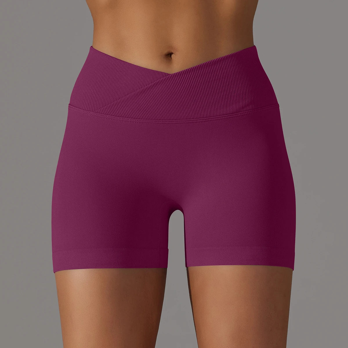 The Codex Summer V-Waist Peach Hip Lifting High Waist Seamless Yoga Shorts Tight Fitting Three Part Running Pants Speed