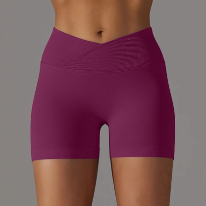 The Codex Summer V-Waist Peach Hip Lifting High Waist Seamless Yoga Shorts Tight Fitting Three Part Running Pants Speed