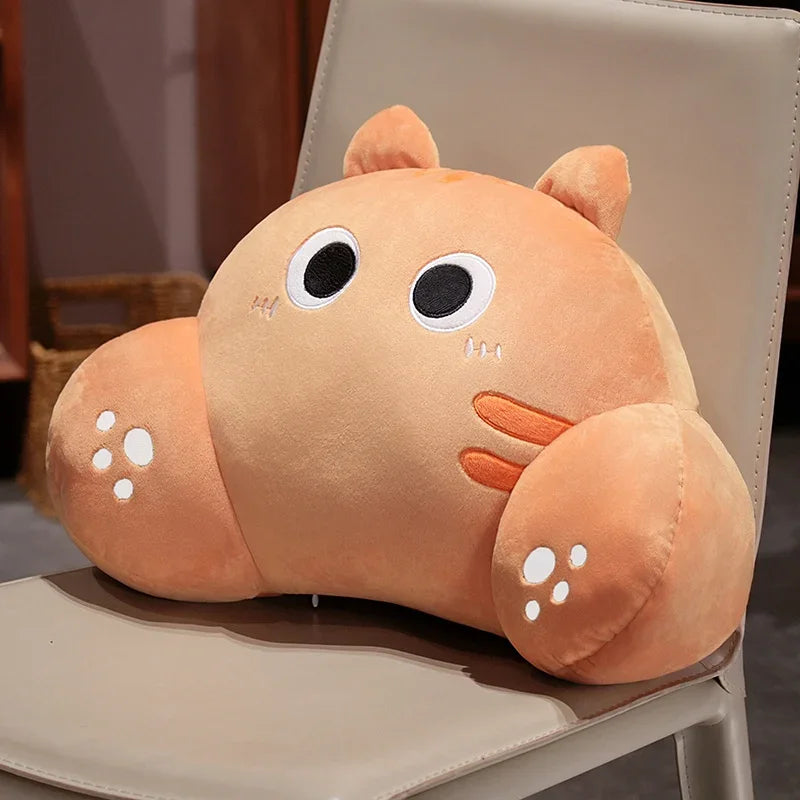 Comfortable Cat Style Back Cushion Sofa Bed Chair Lumbar Support Cushion Comfortable Throw Pillow Reading and Watching TV Soft