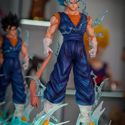 New Jt Statue 38cm/14.96inch Dragon Ball Z Vegetto Figure 3 Heads Replace Super Saiyan Action Figures Collection Model Toys Gift
