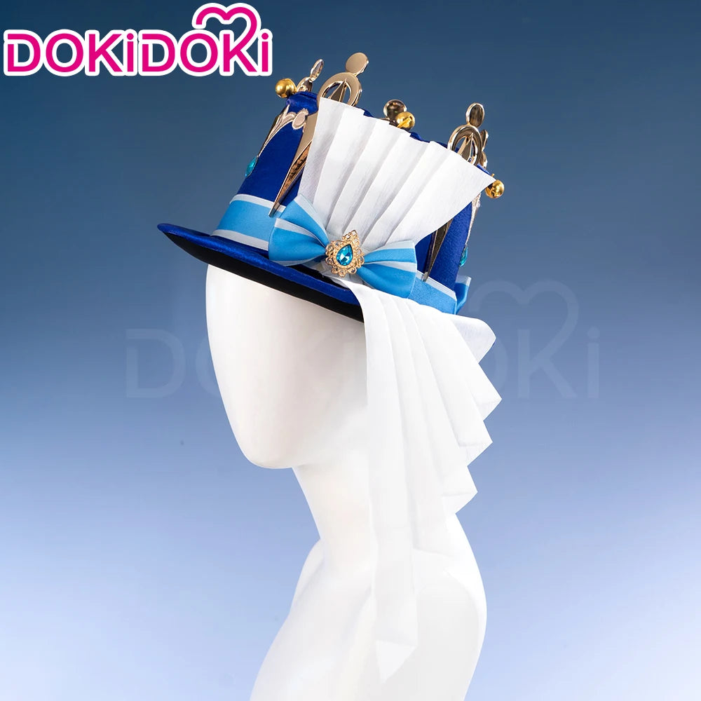 IN STOCK Focalors Furina Hat Game Genshin Impact Cosplay DokiDoki Fontaine Furina Hydro Women Blue Hat Metal Accessories Cosplay