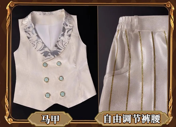 Identity V Prospector Cosplay Costume Norton Campbell Uniform Hat Gambler in The Spotlight Halloween for Women Men Carnival Prop