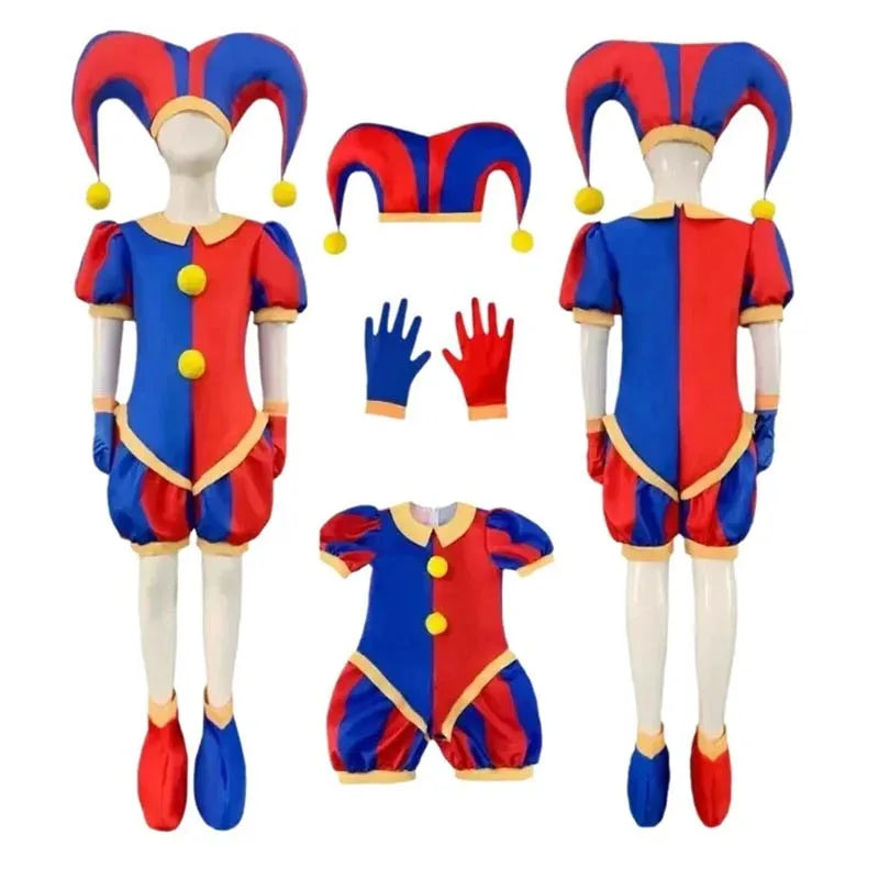 Pomni Magical Virtual Circus Cosplay Jumpsuit Set Cotton Polyester