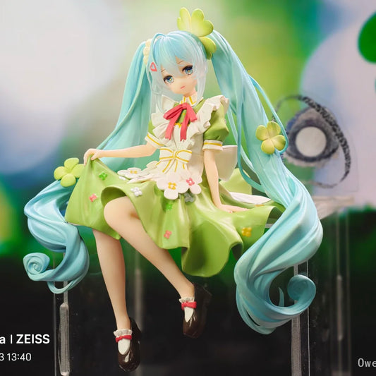 15CM Hatsune Miku Figure Anime Noodle Stopper Proportional Humanoid Cute Flower Fairy Model Toy Gift Collection Model Dolls