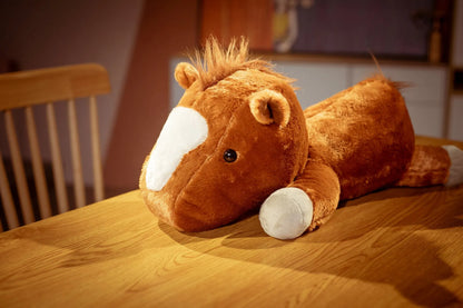 1 piece 55/70cm Soft BIg Round Head Horse Plush Toy Stuffed Pure White Horse Throw Pillow Stuffed Likelike Animals For Boy Gift