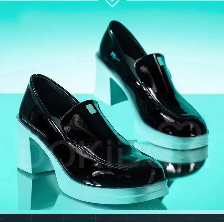 Mikuu Cosplay Shoes Anime Cosplay DokiDoki-SR Women Cute Black Boots Uniform Shoes Mikuu Halloween Cosplay Shoes