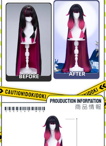 IN STOCK 120CM Columbina Wig Game Genshin Impact DokiDoki Fatui Harbinger Columbina Cosplay Women Cute Halloween Wig Free Cap