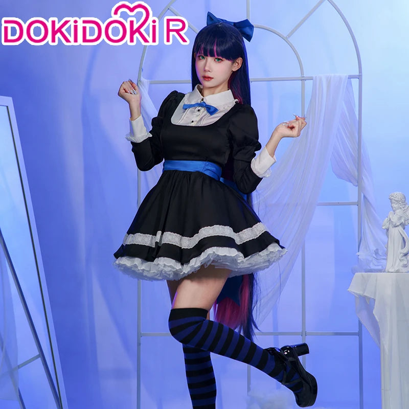 IN STOCK Stocking Cosplay Costume Anime DokiDoki-R Women Stocking Black Dress Cute Women Halloween Cosplay Female Cosplay