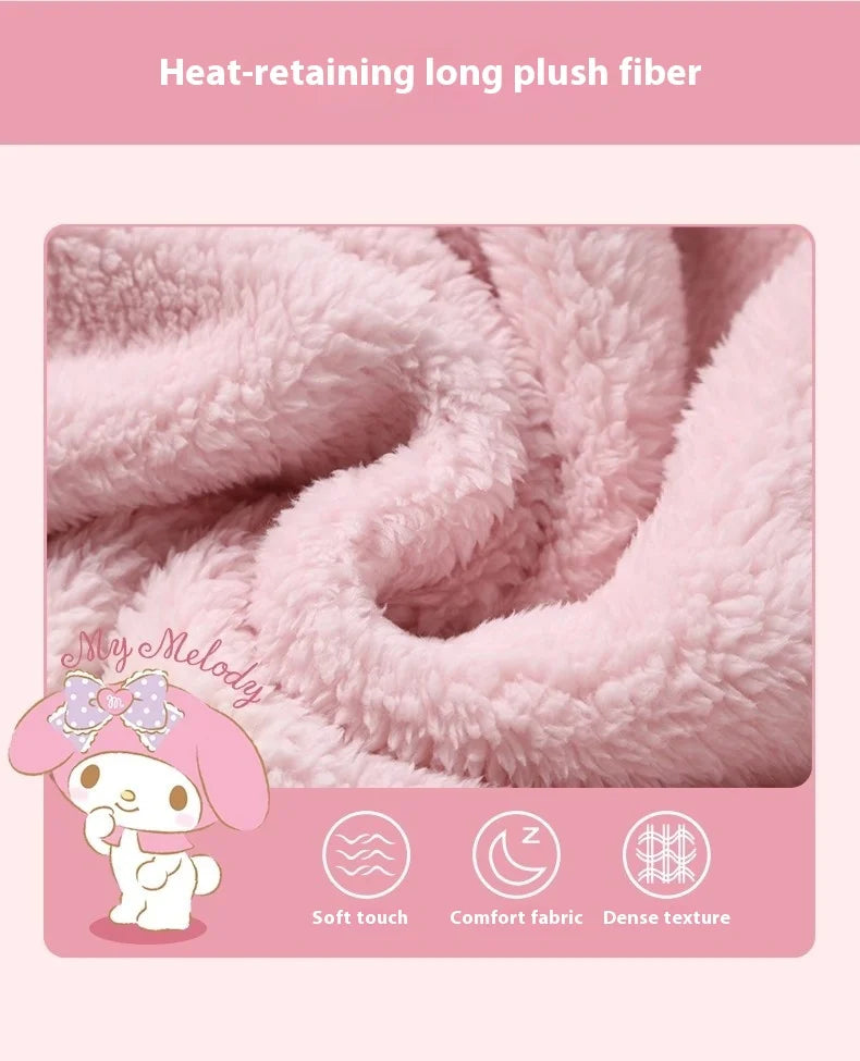 Cartoon Cute Cinnamoroll Kuromi My Melody Blanket Hooded Poncho Blanket Office Nap Blanket  Conditioning Blanket Surprise Gift