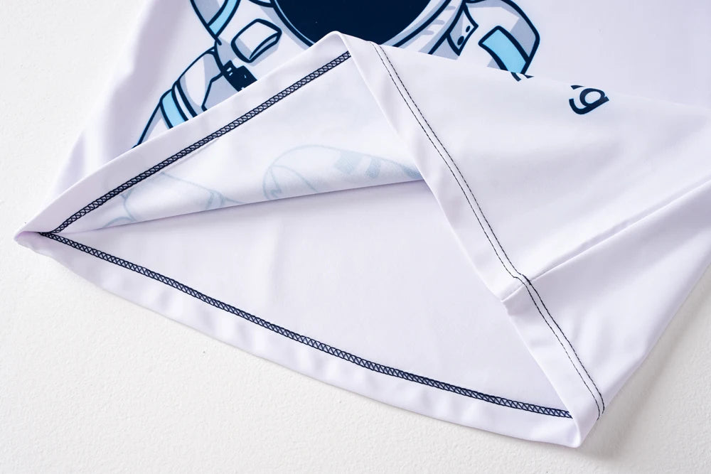 Boys Swimsuit 2025 3-Pieces Set Cute Cartoon Shark Print Kids Beach Suit Short Sleeve Swimwear with Swim Hat Toddler BeachWear