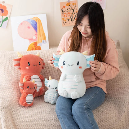 18-30cm Kawaii Stuffed Animal Axolotl Peluches Super Soft Cute Baby Newt Lovely Hug Pillow For Kids Girl