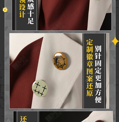 Anime Gachiakuta Enjin Cosplay Costume Wig Uniform Embroidery Earrings Badge Akuta Cleaners Halloween Party Women Men Role Play