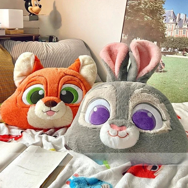 Cartoon Animal Zootopia Cushion Blanket Comfortable Soft Bed Back Cushion Nick Judy Fox Rabbit Leopard Cushion Blanket Car Gift