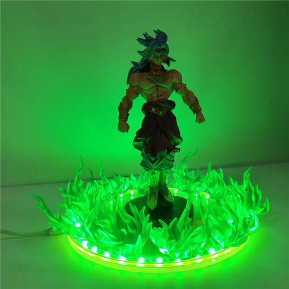 Dragon Ball Z Broly Anime Figure 20cm GK Super Saiyan LED Night Light PVC Action Figure Toys for Children Collector Doll Model