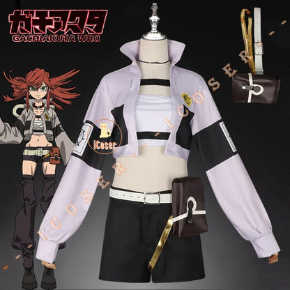 Anime Gachiakuta Riyo Reaper Cosplay Costume Uniform Jacket Short Necklace Akuta Cleaners Halloween Party for Women Girls Props