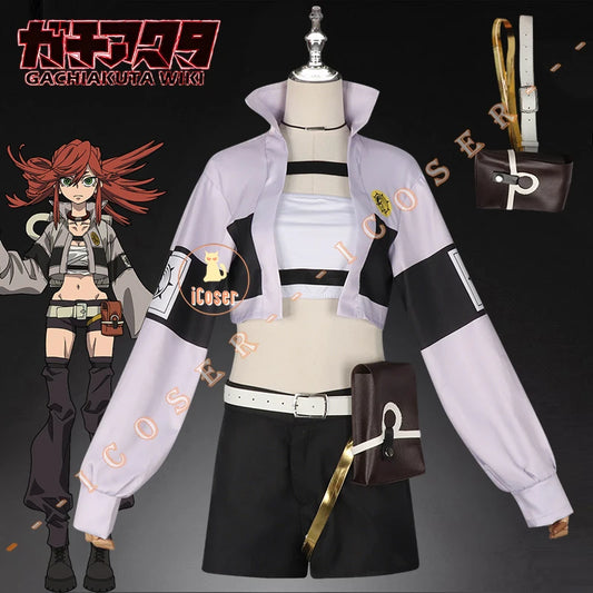 Anime Gachiakuta Riyo Reaper Cosplay Costume Uniform Jacket Short Necklace Akuta Cleaners Halloween Party for Women Girls Props