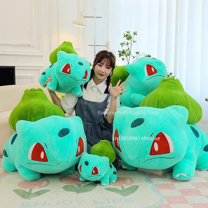 60cm Big Size Pokemon Bulbasaur Cartoon Anime Plush Stuffed Doll Garlic Frog Room Decorated with Cartoon Peluche Pillow Gift