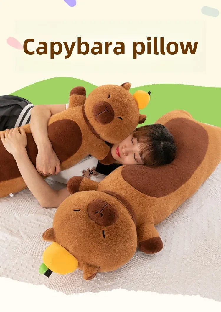 Creative Long Strip Capibala Pillow Cartoon Large Dolphin Doll Sleeping with Children Plush Toy Children Birthday Christmas Gift