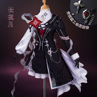 Honkai Star Rail Evernight March 7th Cosplay Costume Wig Dress Headwear Mysterious Foreign Guest Halloween Party for Women Girls
