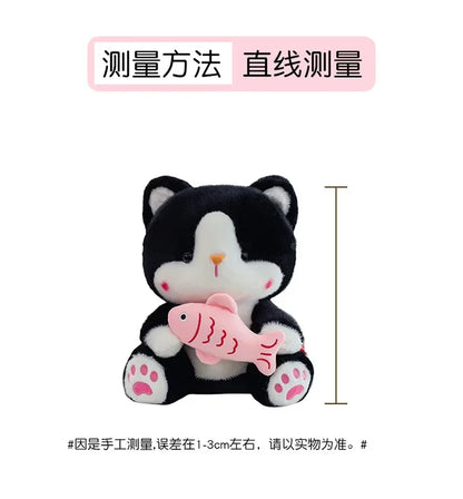 45cm Kawaii Stuffed Toys Lace Scarf Cat Plush Doll Fluffy Soft Cat Baby Doll Cute Cartoon Cat Stuffed Toy Home Decor Kid Gifts
