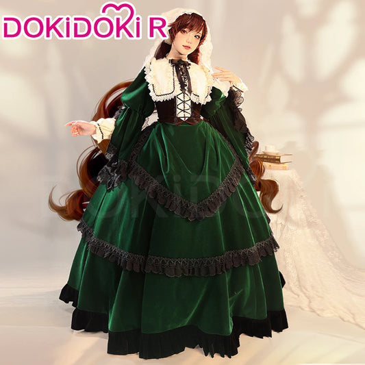 Suiseiseki Cosplay Costume Anime Rozen Maiden Cosplay DokiDoki-R Suiseiseki Cosplay Wig Women Long Green Dress Costume