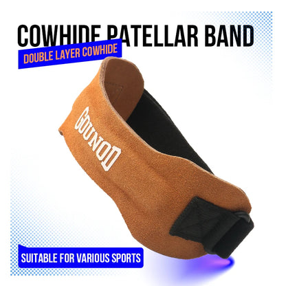 Pressurized Cowhide Patella Belt Sports Knee Pads for Running Shock Absorption Anti-Meniscus Support Fitness and Riding
