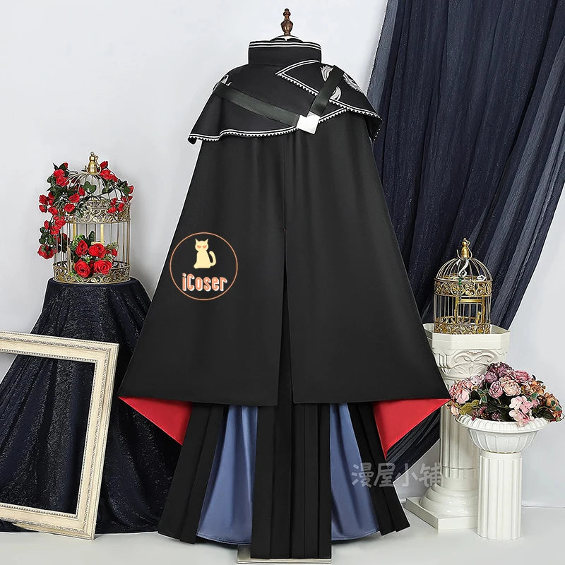 Arknights Zuo Le Cosplay Costume Wig Uniform Cloak Earrings Pythia Zuo Xuanliao Halloween Party Women Men Carnival Props iCoser